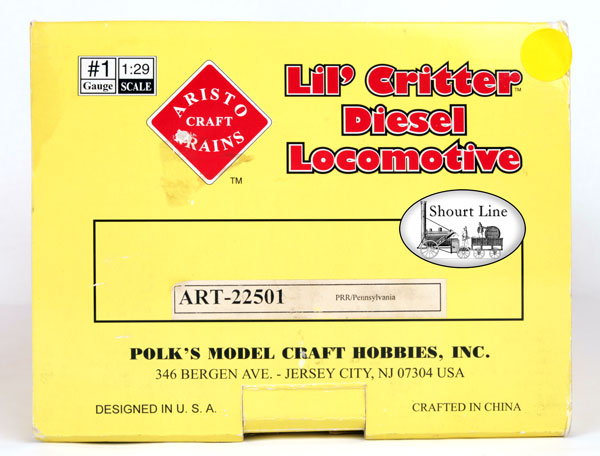 G SCALE ART-22501 Lil-Critter Diesel PRR Pennsylvania Loco NEW Box label end