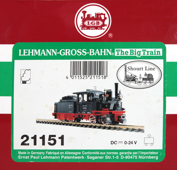 LGB 21151 RD BR 99-211 0-4-0 Steam Locomotive