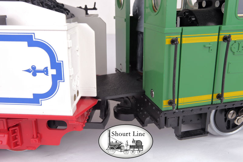 G Scale LGB 2317-6 Motorized Circus White Tender + Power Cable + Fireman Walkway NEW fittend to LGB Loco