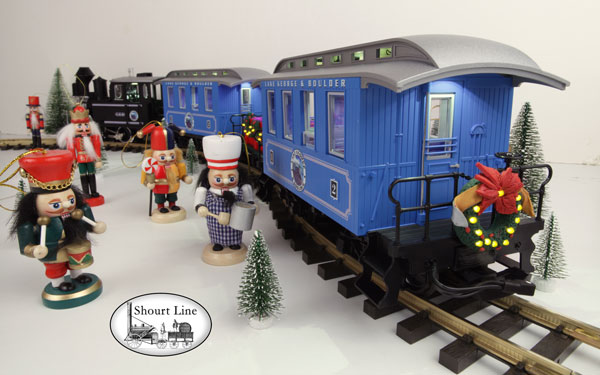 G Scale Shourt Line LGB 72327 HLW 15105 G Scale Ultimate Hybrid 71 LED Passenger Christmas Train Starter Set