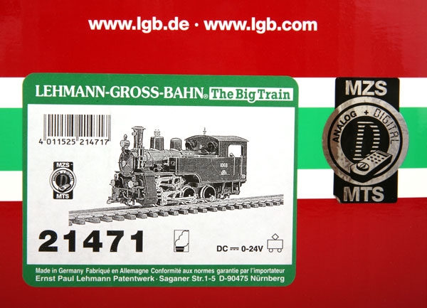 LGB 21471 MTS/DCC SBB-Brunig HG 3/3 Rack Steam Locomotive box