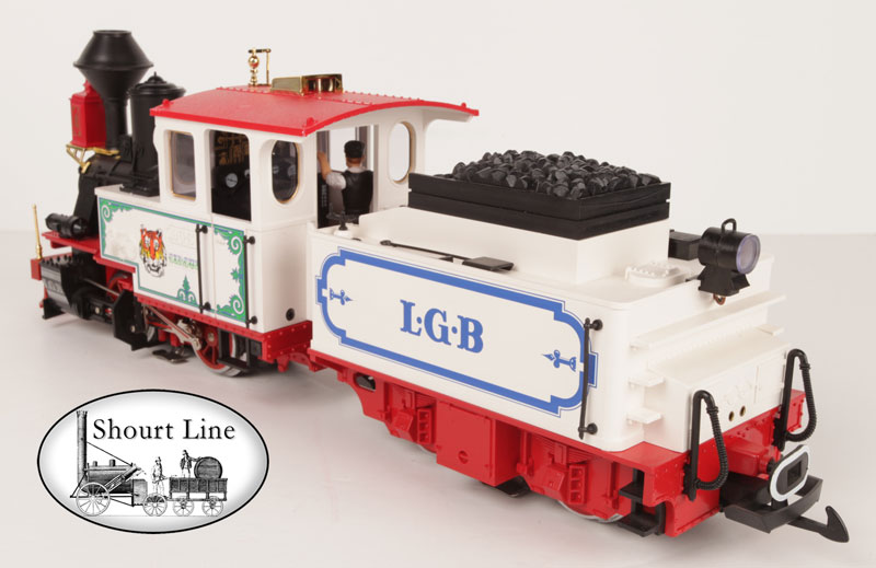 G Scale LGB 2317-6 Motorized Circus White Tender + Power Cable + Fireman Walkway NEW