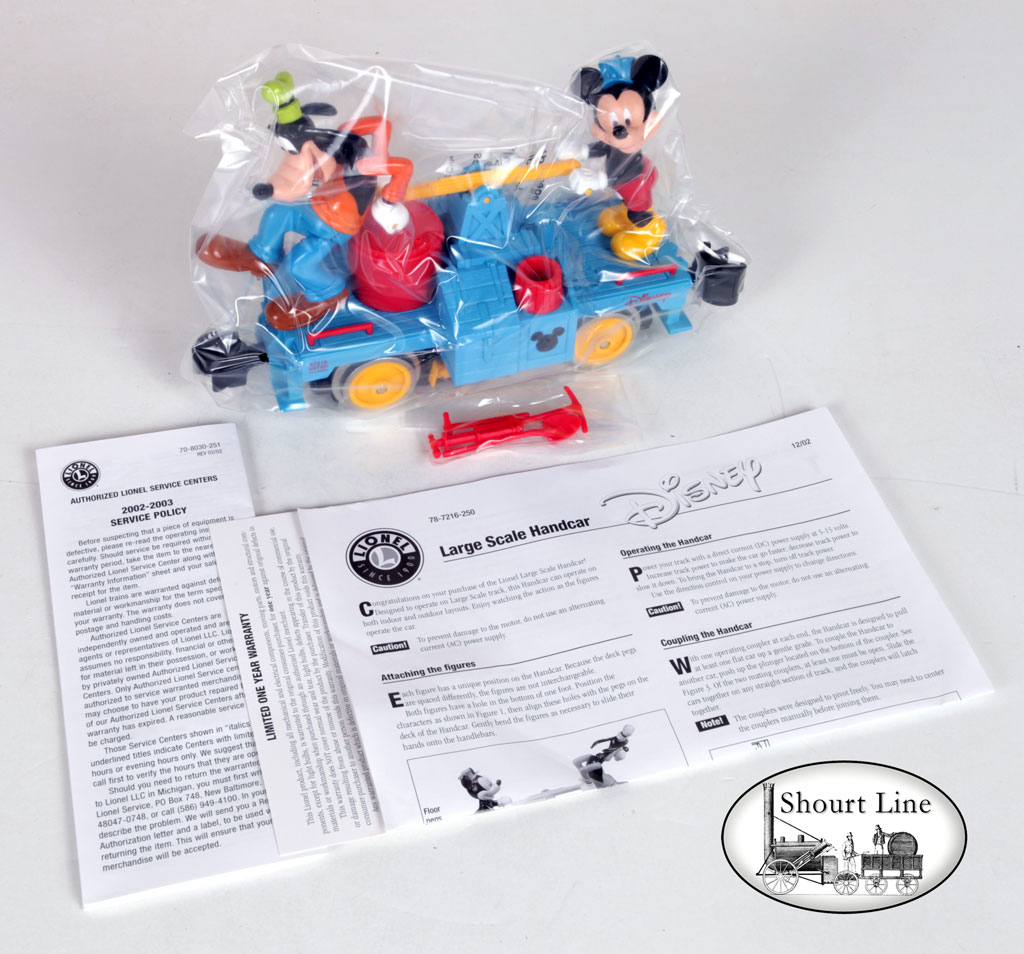 G Scale G Scale Lionel 8-87216 Animated Mickey & Goofy Handcar motorized NEW