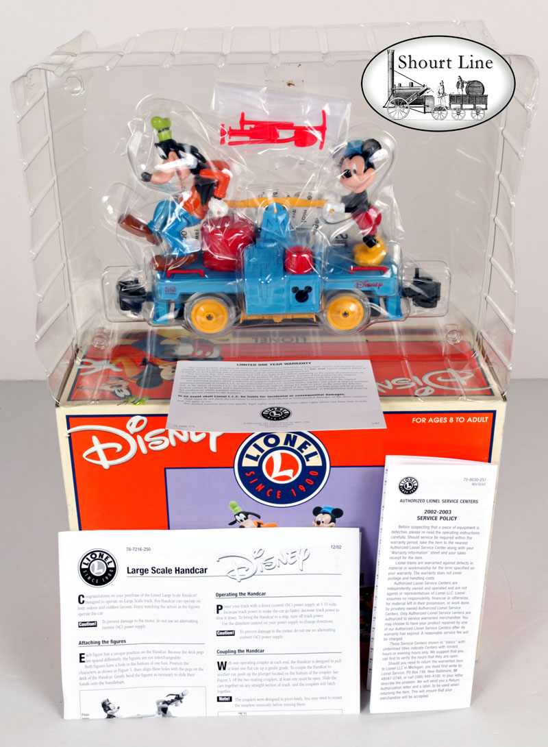 G Scale G Scale Lionel 8-87216 Animated Mickey & Goofy Handcar motorized NEW