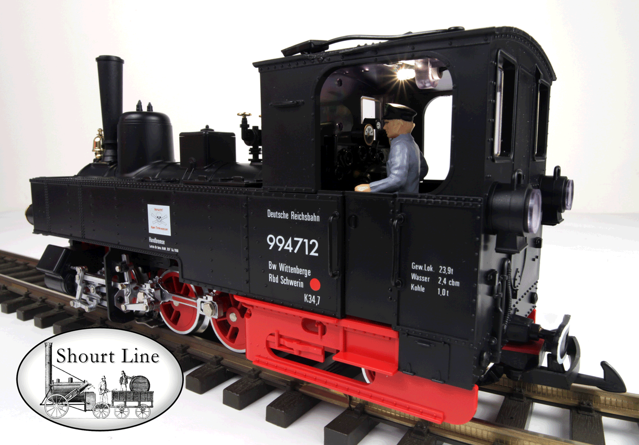 LGB 21701 German Railroad 0-6-2 Steam Engine Smoker & Lights