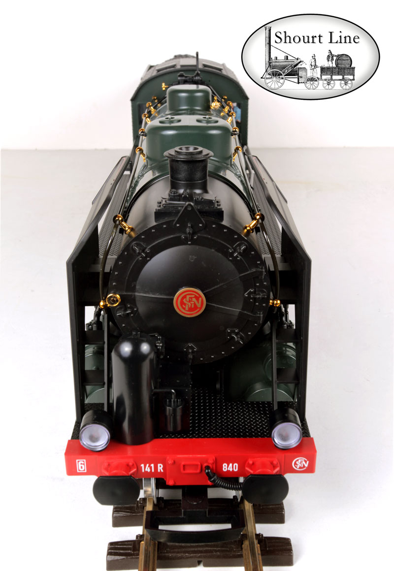 LGB 22871 SNCF 141R 640 French Green Mikado Steam Locomotive Smoke Lights front top view