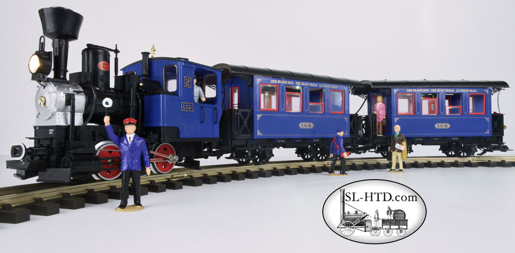 Ultimate Christmas LGB 20301 Blue Train Set + 12 LED Holiday Wreath + SL 8 LED drop ceiling lighting