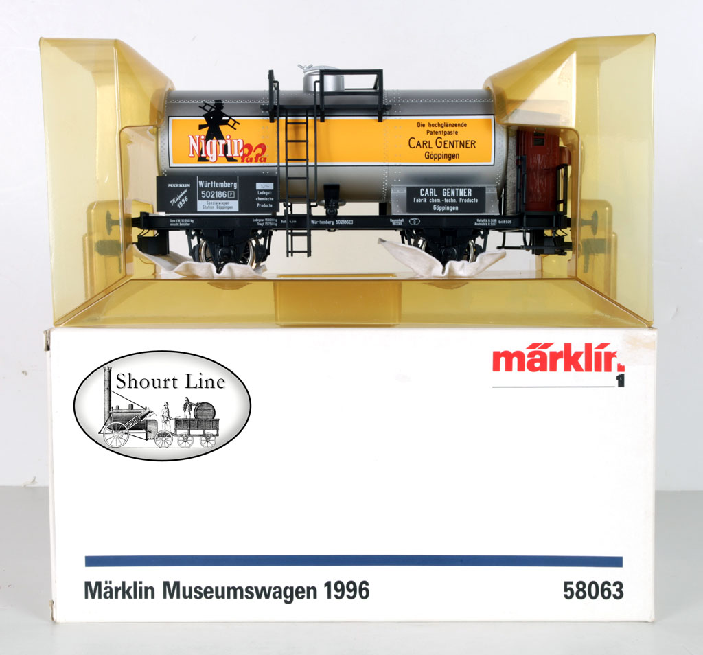 G Scale 1 Marklin 58063 Museumswagen 1996 Nigrin Papa Carl Genter Tank Car