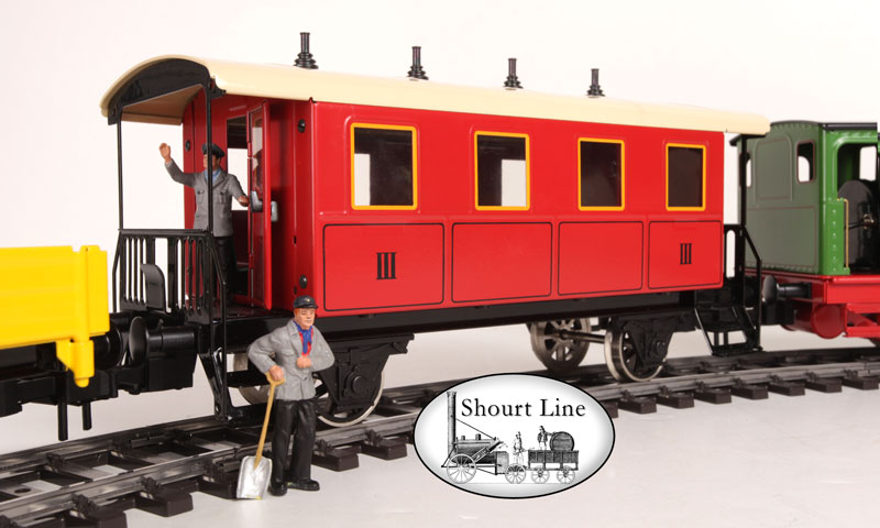 LGB Compatible Marklin Maxi 5441 Steam Starter Set Passenger Car on track rear right view