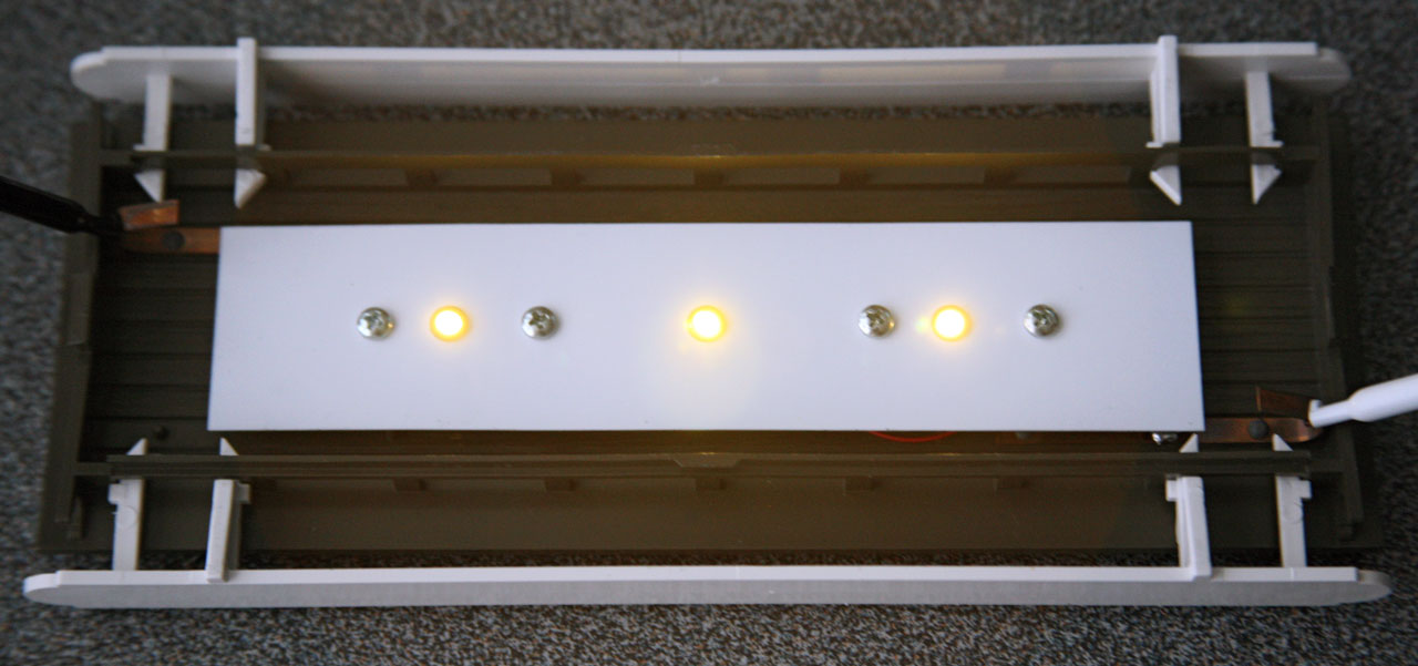 Shourt Line 3 LED Recessed Lighting Drop Ceiling for LGB short G Scale Trolleys