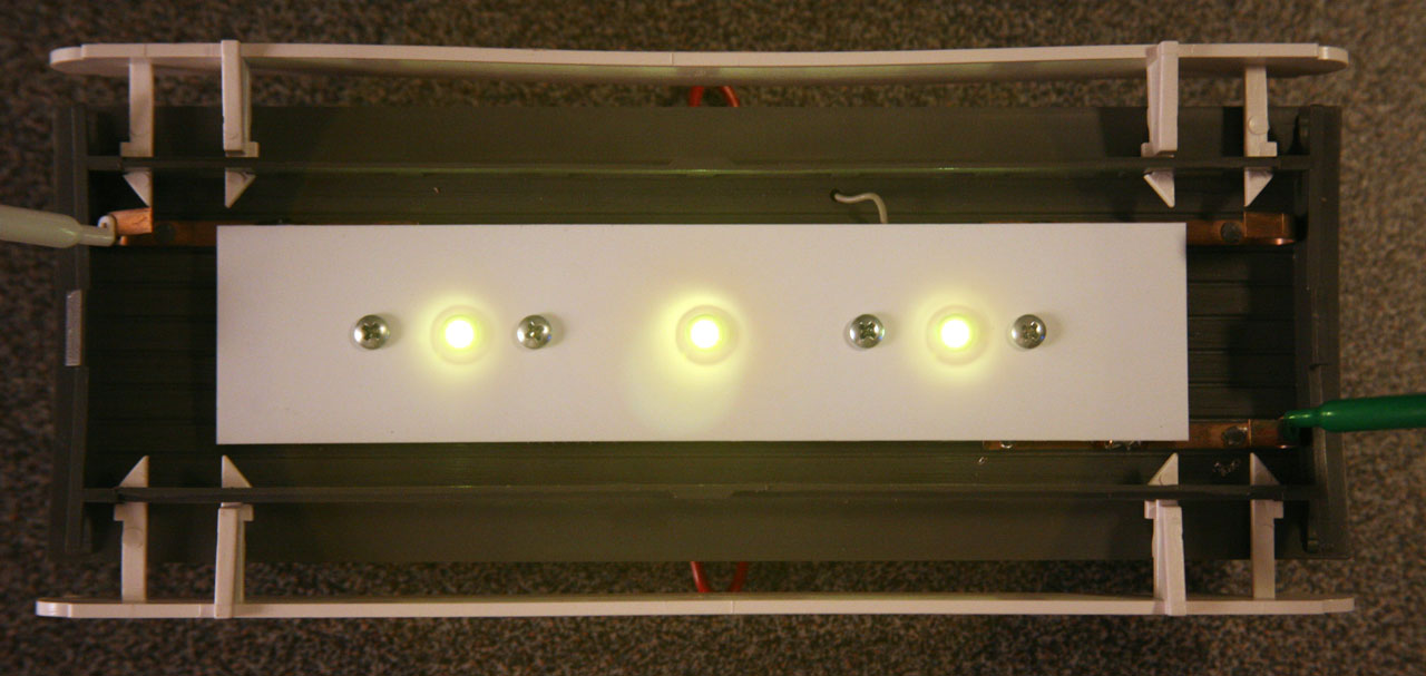 Shourt Line 3 LED Recessed Lighting Drop Ceiling for LGB short G Scale Trolleys